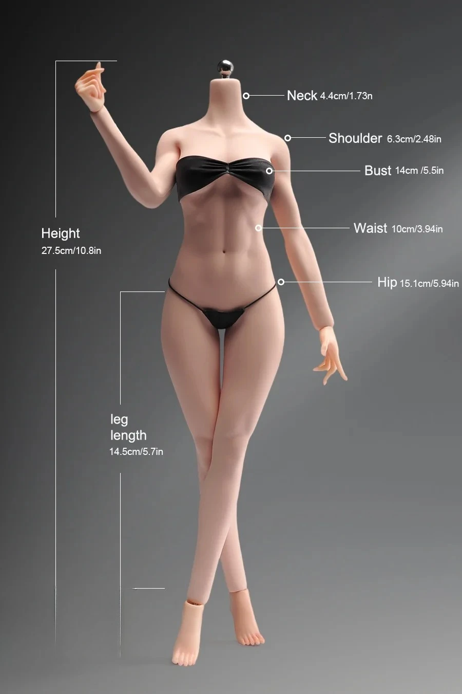 1/6スケール 女性用シームレスボディ アクションフィギュア