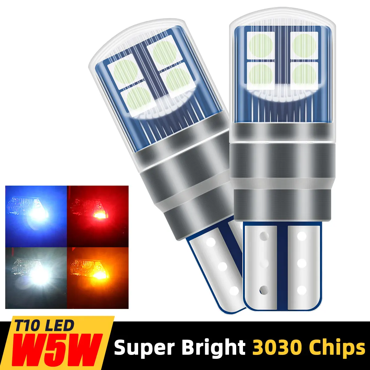 

10 шт. T10 W5W 194 168 светодиодные лампы 12 В 2SMD Canbus автомобильная лампа номерного знака купольные лампы для чтения мигающие сигнальные огни