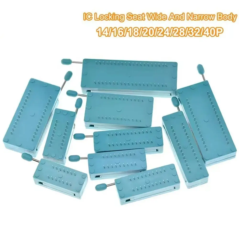 14 16 18 20 24 28 32 40 P Pin IC Lock Seat Zif Socket 2.54 MM DIP Universal ZIF IC Socket Green Wide Narrow IC Socket