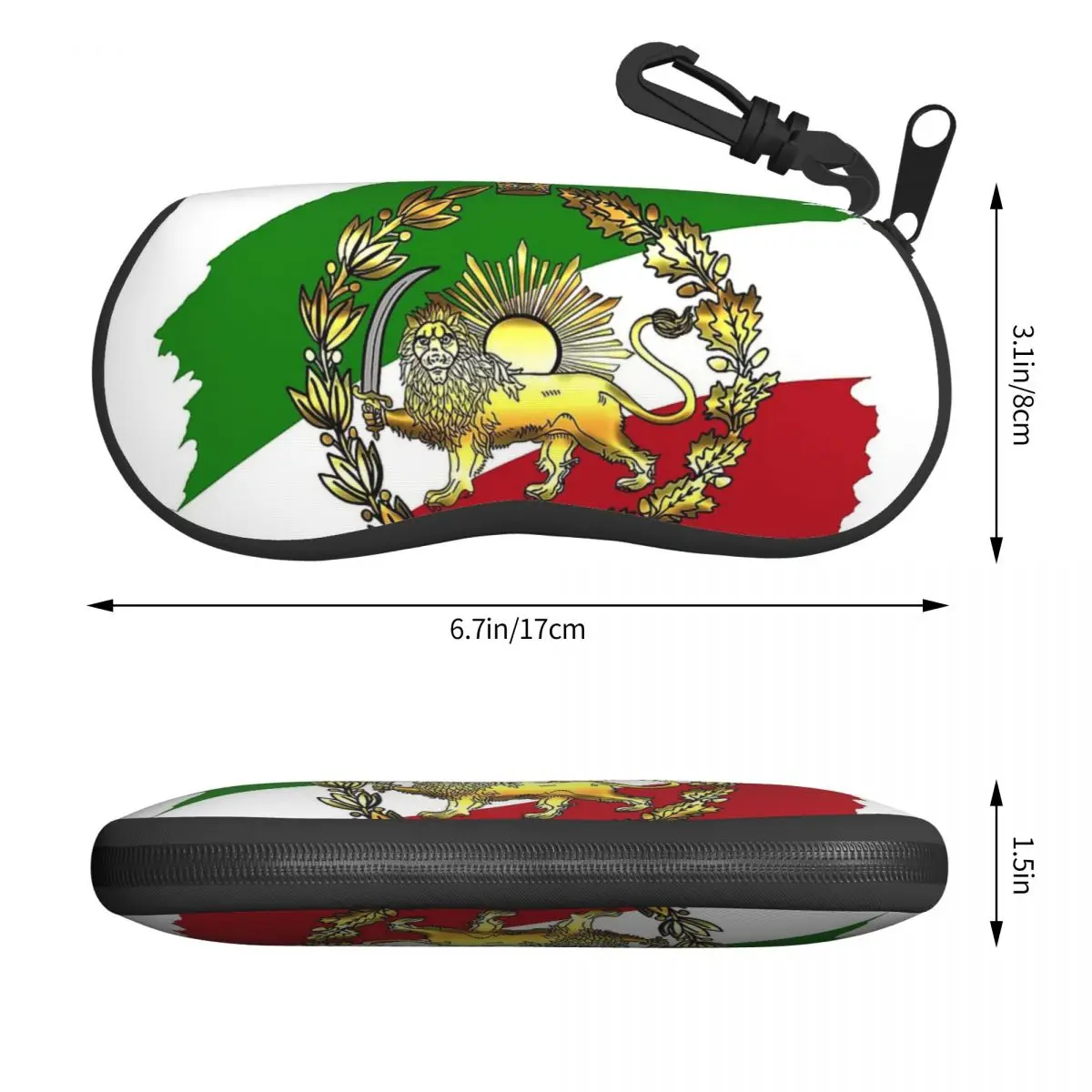 Iran Pahlavi's Flag With Lion And Crown Shell Eyeglasses Protector Cases Fashion Sunglass Case Glasses Pouch