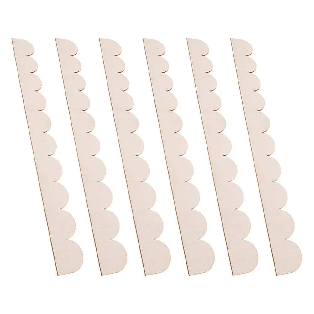 

6Pcs Scalloped Wood Trim Moulding Unfinished Decorative Frame Strips for DIY Wall Cabinet Door - Wooden Edging Kit for Home