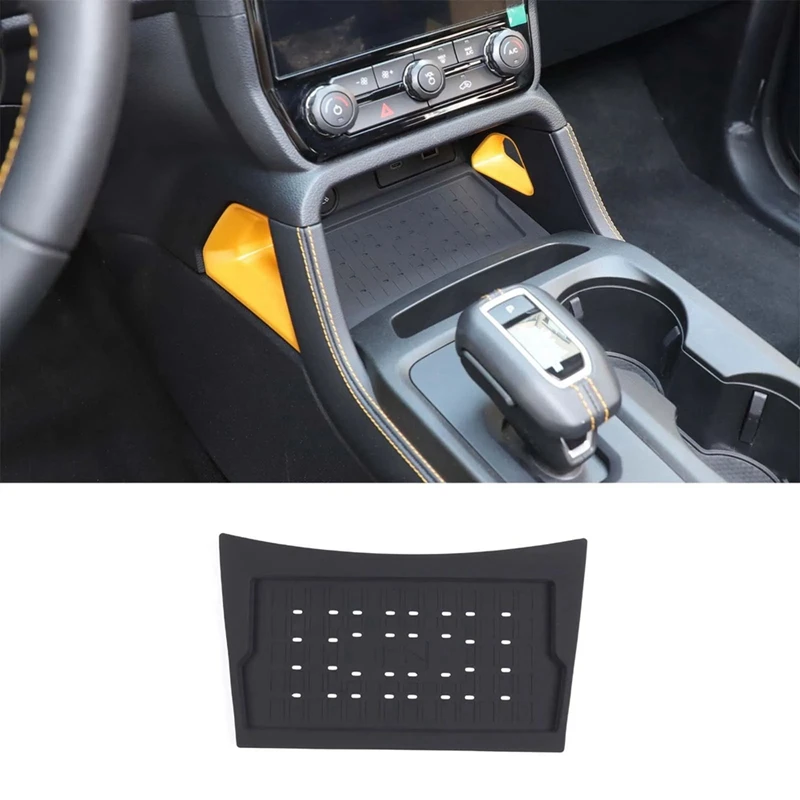 Center Console Wireless Charger Anti-Slip Silicone Mat For Ford Ranger 2023 2024 Interior Accessories