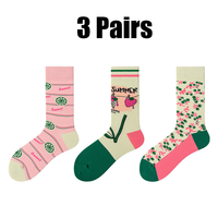 3 Pairs Mens Fun Dress Socks Funny Novelty Crazy Design Cotton Socks Gift for Men Breathable Crew Socks Outdoor Sports Socks