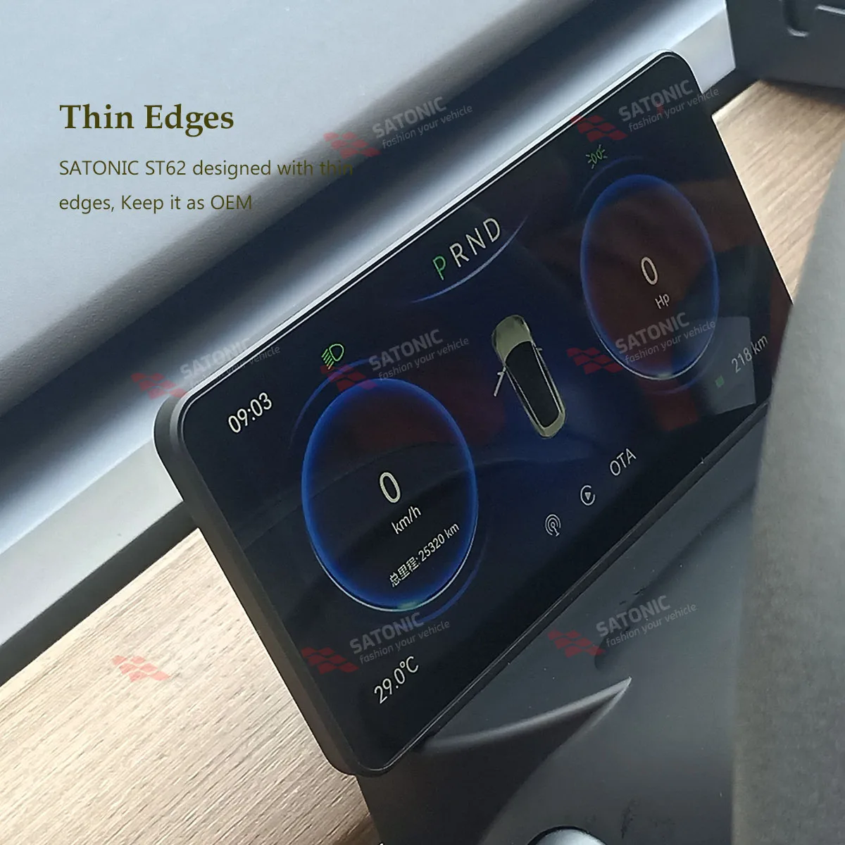 Newest 6.25 inch Carplay Multi-Function Display Dashboard for Tesla Model Y 3 Support Front View Camera 1080P HD SATONIC