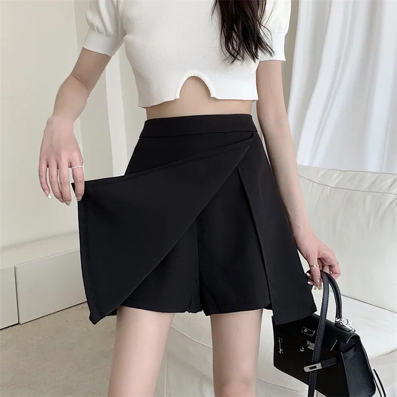 

Women High Waist Mini Split Skirts Summer Fashion Slim Female Mini Suit Skirts Y2K Casual All Match Korean A Line Skirts New