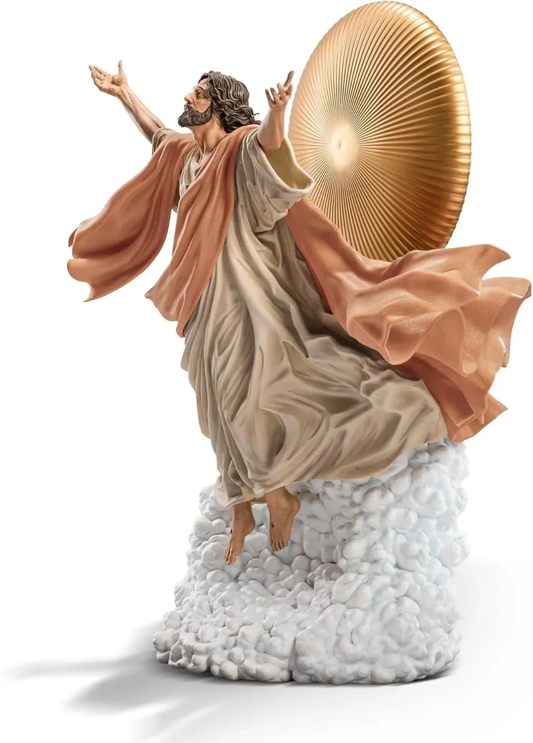 The Ascension of Jesus Christ 11-Inch Premium Polystone Statue Sculpture | 1:10 Scale Tan Robe Edition
