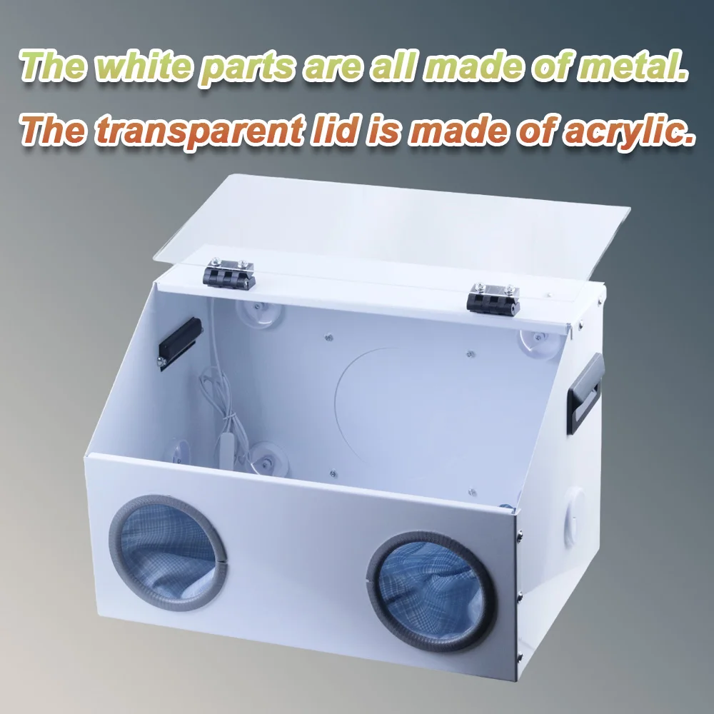450×300×300mm Bench Grinder Dust Box, Acrylic Dust Cover for Jade Carving, Bead Polishing, Spray Painting