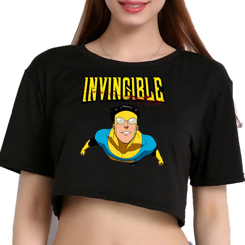 Invincible crop top shoujo goth emo japan meme korean fashion t-shirt 2000s dollette cutecore anime jojifuku