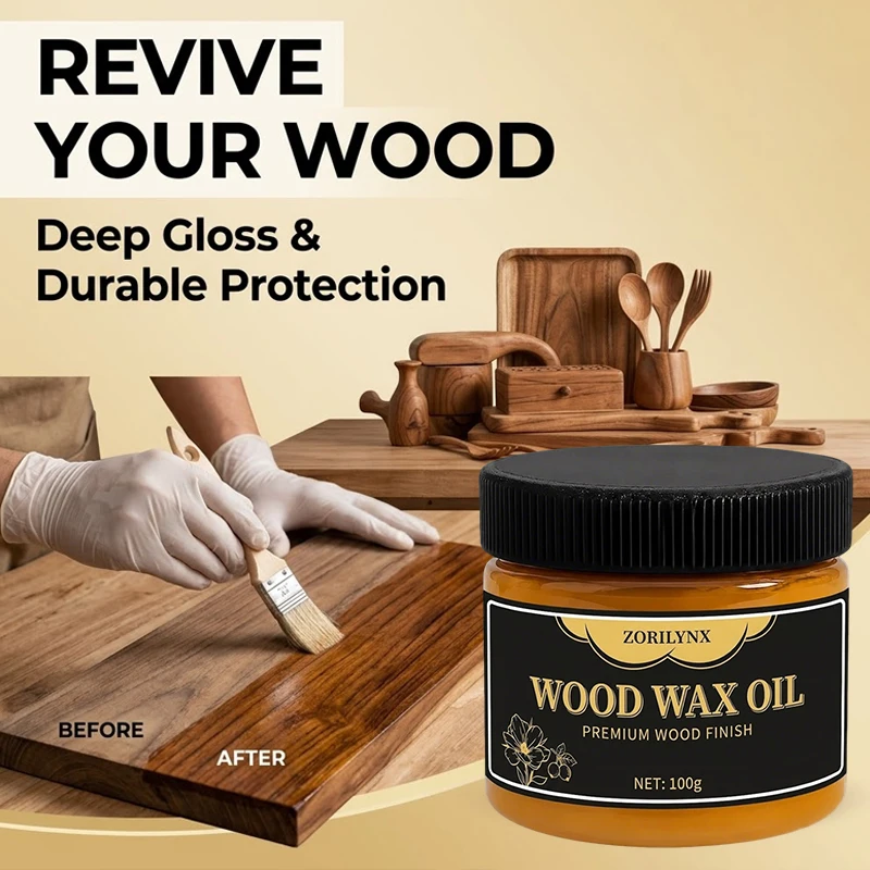 Premium Wood Wax Oil Natural Finish for Wood Maintenance Restores Shine and Protects Furniture Surfaces Effectively - ZORILYNX