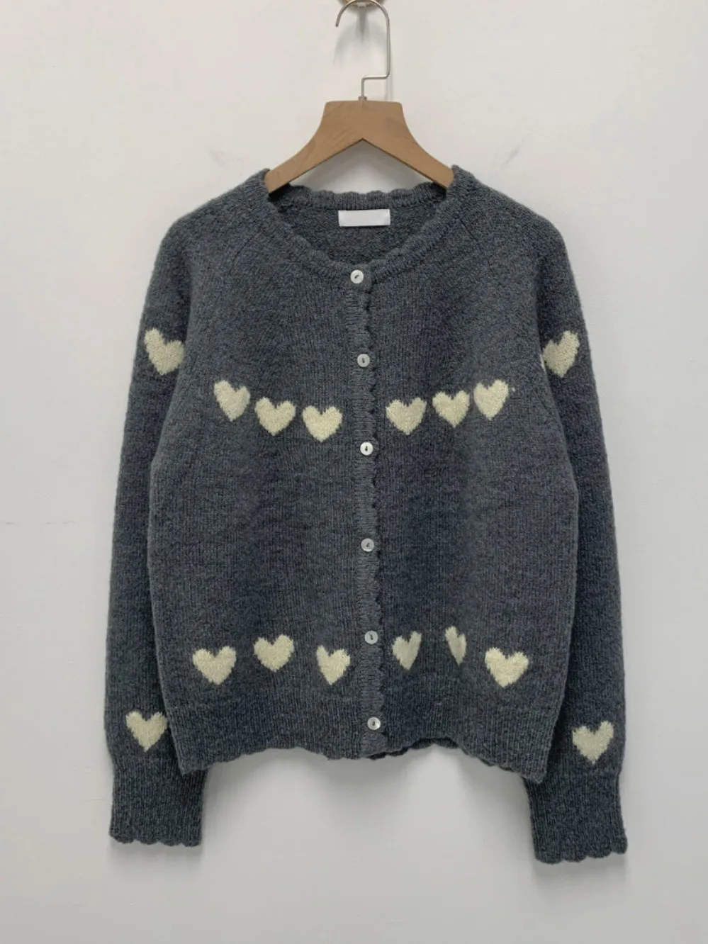 Anti-Aging Heavy Work Love Pattern Strickpullover Damen Long Sve Weiche warme Strickjacke Top für Herbst Neu eingetroffen