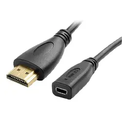 15cm Micro Mini HDMI-compatible Socket Female To HDMI-compatible Male Adapter 4K hdmi Male Cable