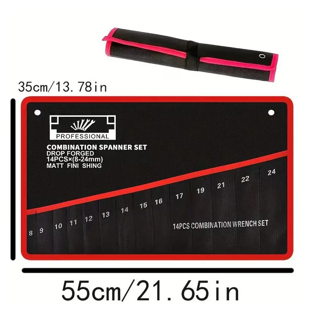 14-Fach Rollbare Werkzeugtasche Tragbare Schraubenschlüssel-Organizer-Tasche Faltbare Schraubenschlüssel-Kit-Tasche für Handwerkzeug-Aufbewahrung – Detail 12