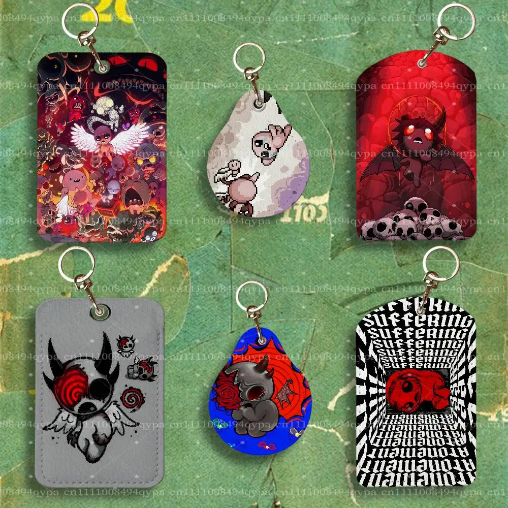 The B-Binding Of Isaac Keychain Card Holder Leather Keeps ID Cash Keys Cards Ready for Work, School, Travel Daily Errands