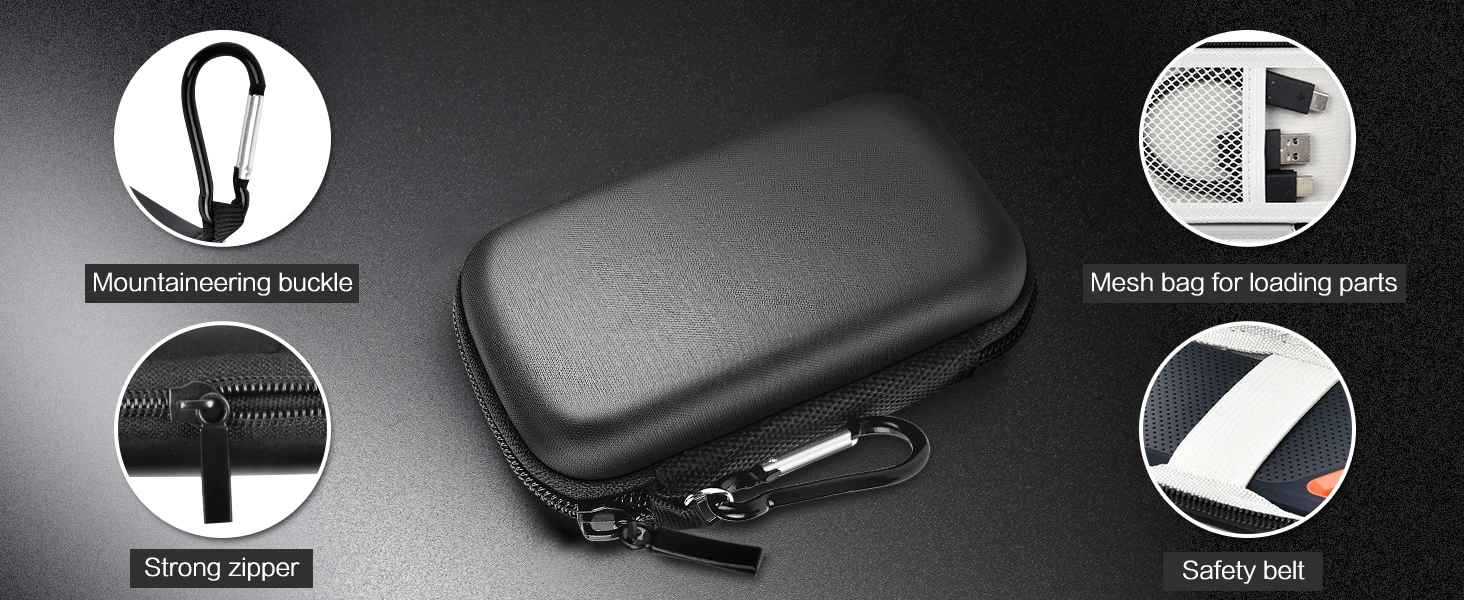 SSD-Hülle für SanDisk Extreme Portable SSD & Extreme PRO, Hartschalen-Schutztasche mit Karabiner, Passend für 1TB 2TB 4TB 8TB – Detail 2