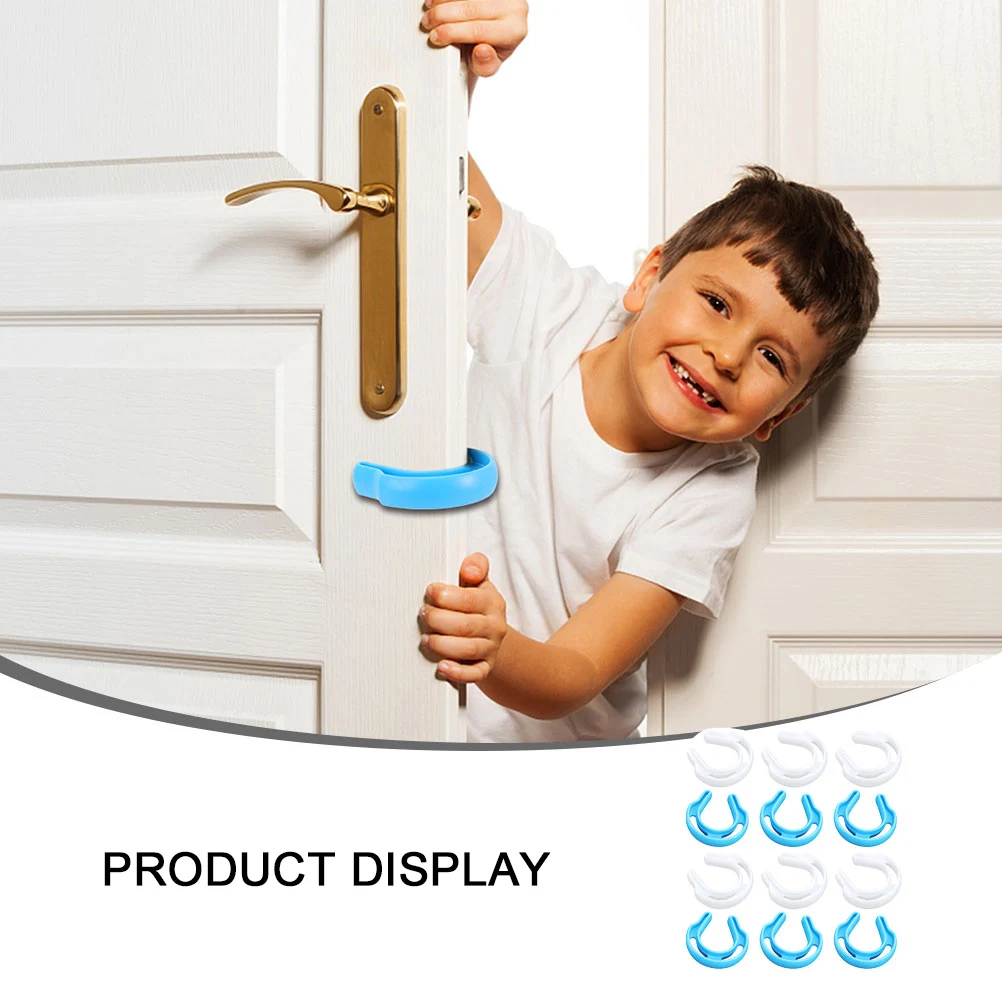 

12 Pcs Baby Safety Door Clip Protector ABS Material Easy Install Smooth Self Adhesive Peel Stick Finger for Kids