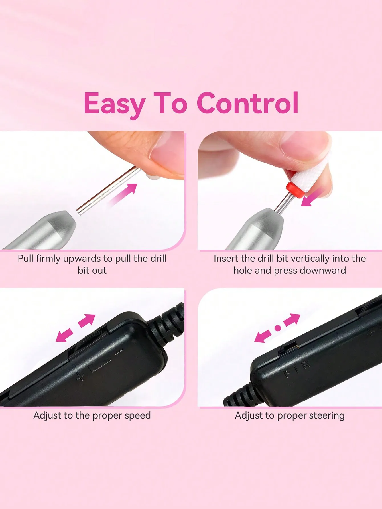 네일 드릴 비트와 스크럽 링이 포함된 전기 네일 드릴 세트 살롱 및 가정용 휴대용 USB 전원 구동 네일 머신 키트