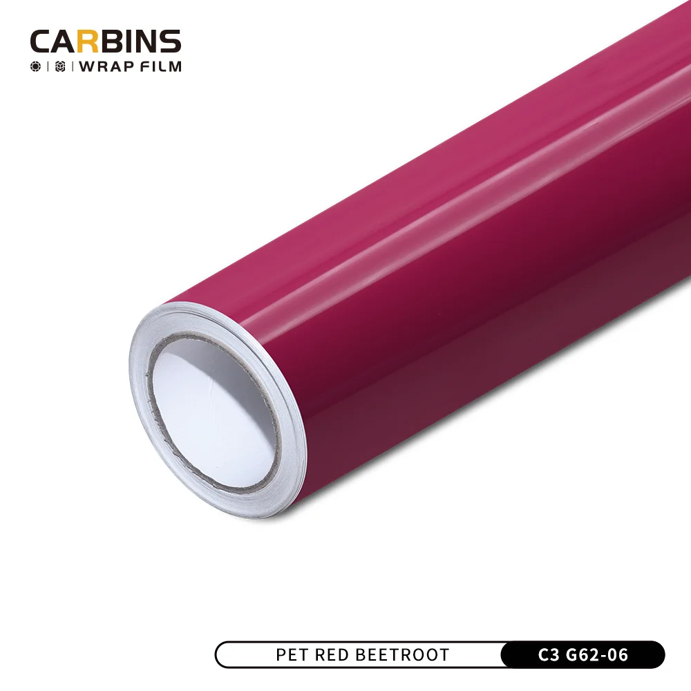 

2025 CARBINS Top Quality Car Stickers PET Red Beetroot Color Car Wrap Vinyl Film Adhesive Vinyl Car Vinyl Wrap Roll