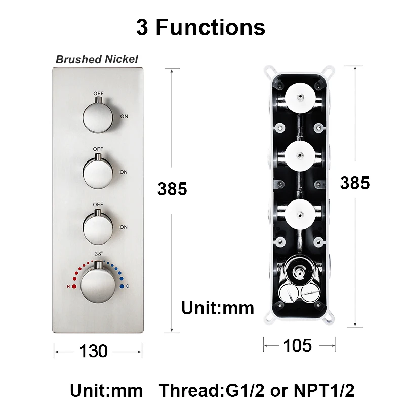 Qlonn Verborgen Thermostatische Mengkraan Messing, Slimme Badkamer Kraan Voor Douche Set Wandmontage Douche Omstelling DIY Kleur/Functie - afbeelding 1
