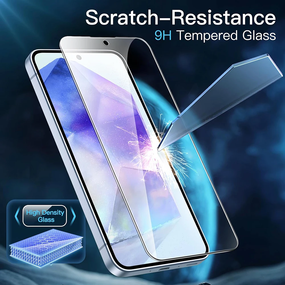 5-1Pcs Tempered Glass For Samsung Galaxy A55 A35 A25 A15 4G A05 Screen Protector for Galaxy A04 A14 A24 5G A34 A54 A04s A05s