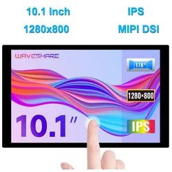 Waveshare 10.1 inch IPS Capacitive Touchscreen DSI Display 1280x800 Pixel 10-point Touch for Raspberry Pi 5/4B/3B+/3A+, CM3/3+/4