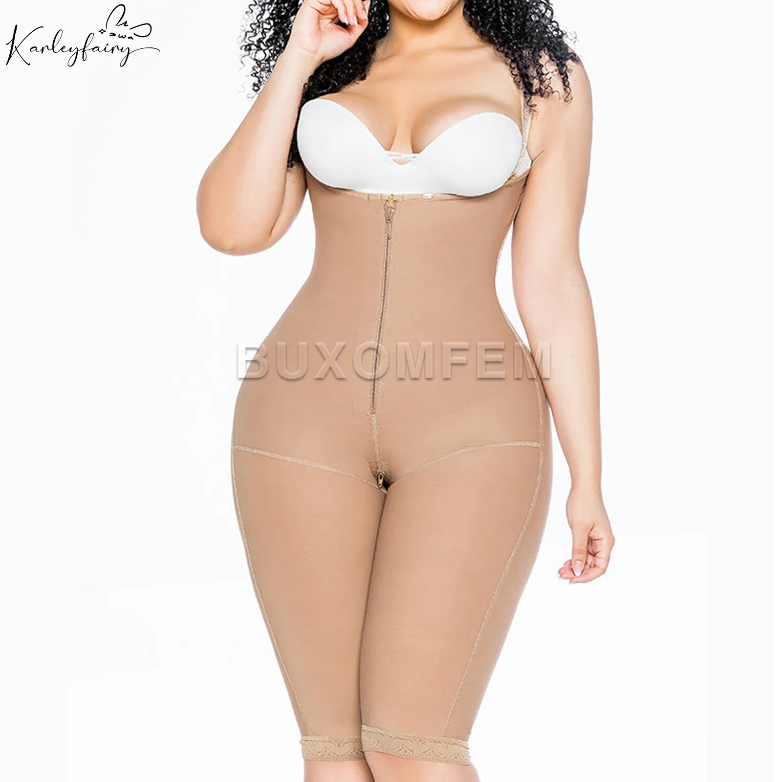 

Postpartum Belly Wrap Shaper Gridle Breasted Zipper Shapewear Fajas Colombianas Sexy Bodysuits with Adjustable Shoulder Straps