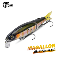 LEYDUN Fishing Lures 72mm 8g Minnow High Quality Hard Baits Joint Body Swimbaits Wobblers Bass Pike Fishing Tackle Lure