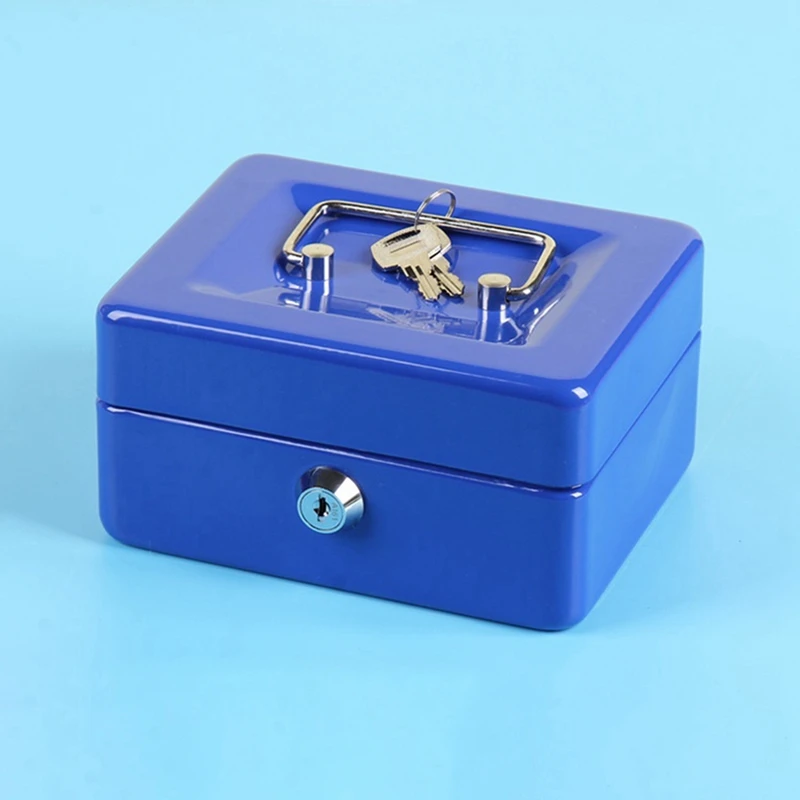 Mini Petty Cash Box Lockable Security Money Safe Box With Lock Slot - Metal Coin Bank Piggy Bank For Adult Children