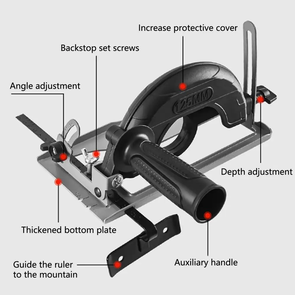 1 Set Angle Grinder Bracket 45 Degree Bevel Cut Depth Adjustable Angle Grinder Modification Bracket Home Angle Grinder Stand