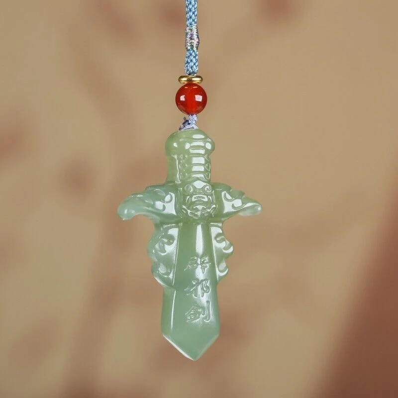 Hetian sword , magic pestle, pendant men and women, jade necklace