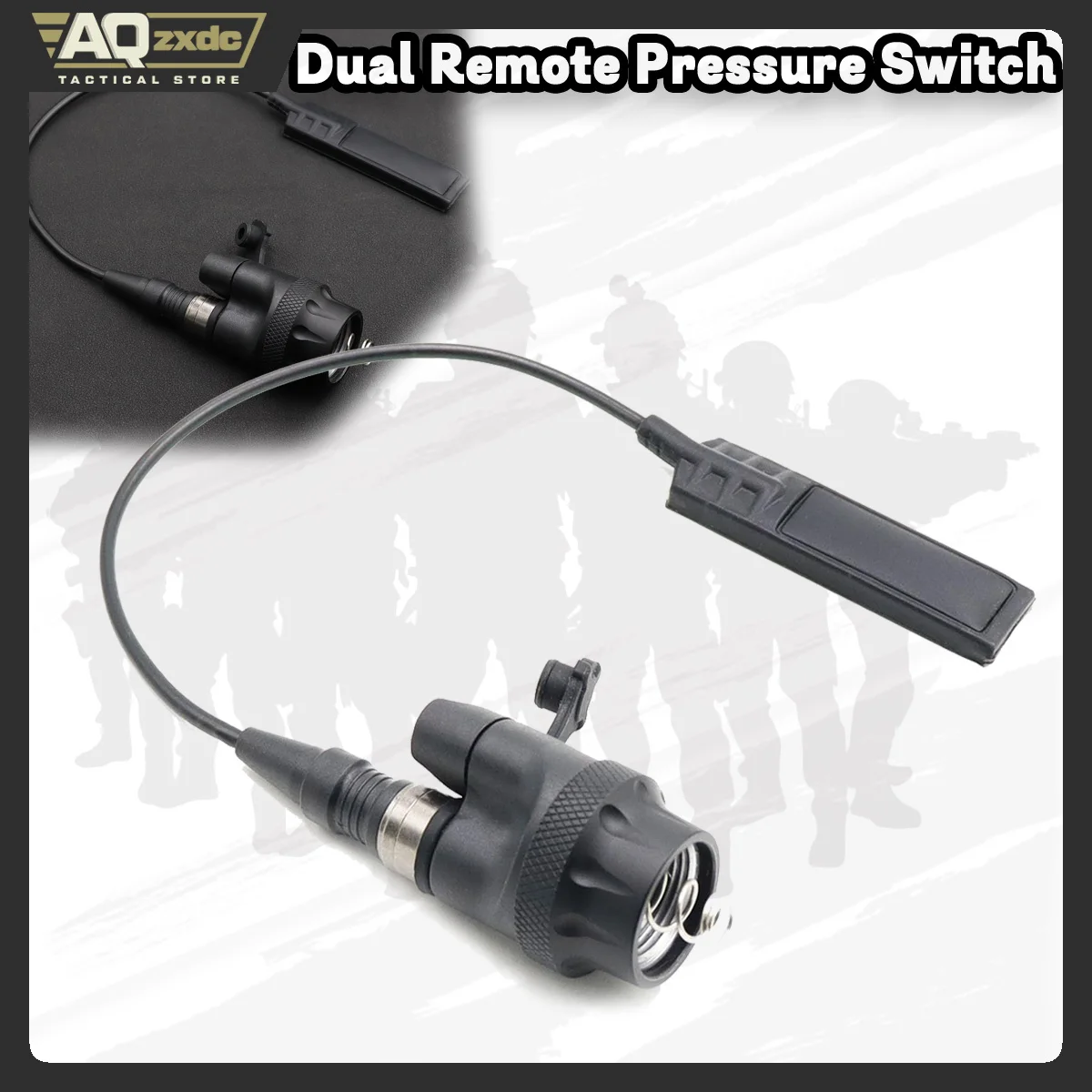 

Tactical Dual Remote Pressure Switch Assembly for M300/M600 Series Weapon Lights, with Constant-on or Momentary-on Tape Switch