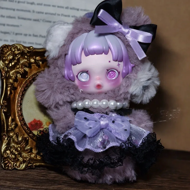 10 cm Mini-Puppe für Skullpanda V3 Kleidung You Found Me Series Ratty Bear Lila Kleid Ersatzpuppe Outfit Zubehör Geschenke