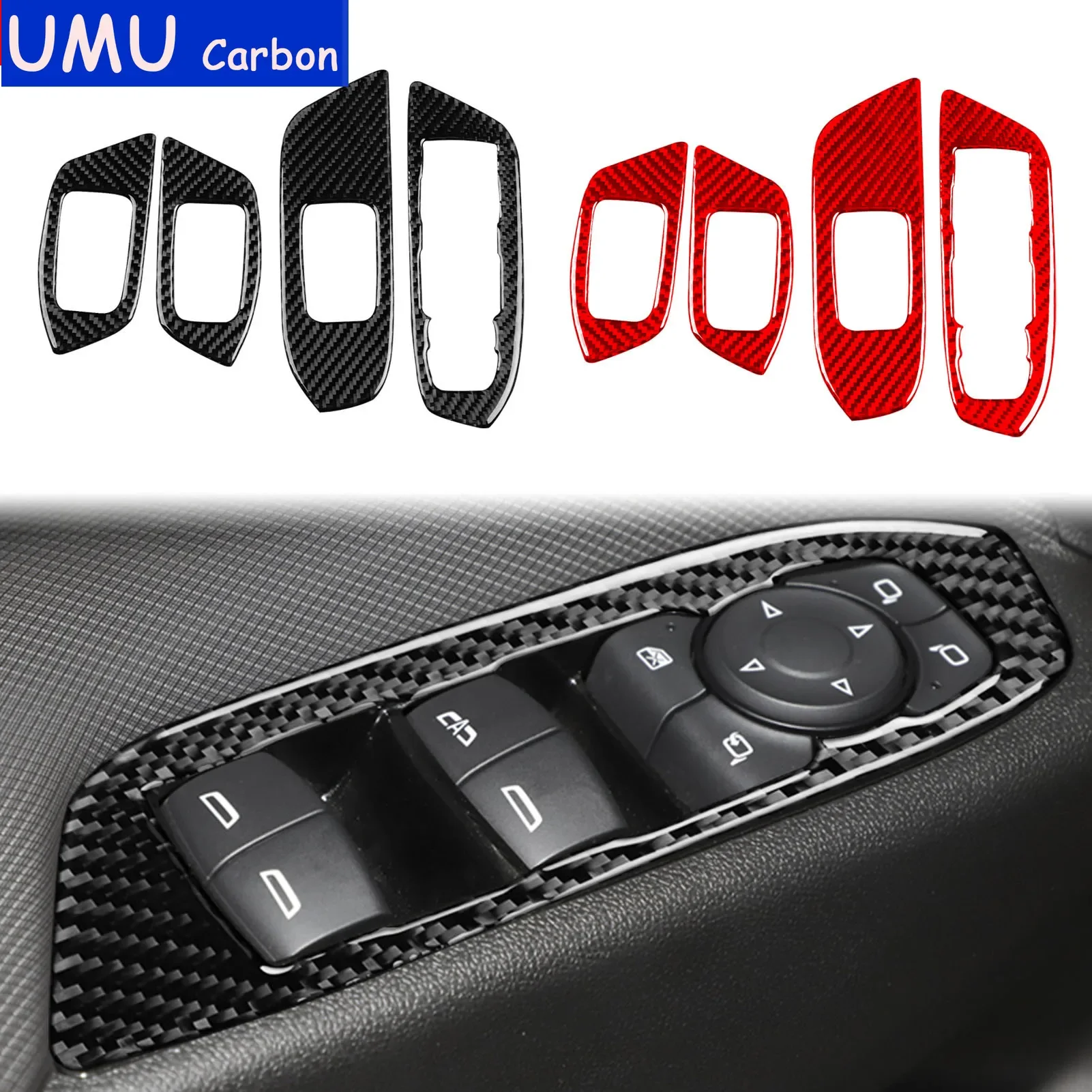

For Chevrolet Trailblazer 2018—2022 LHD Real Carbon Fiber Window Switch Lifting Panel Cover Trim Sticker Decorative Accessories