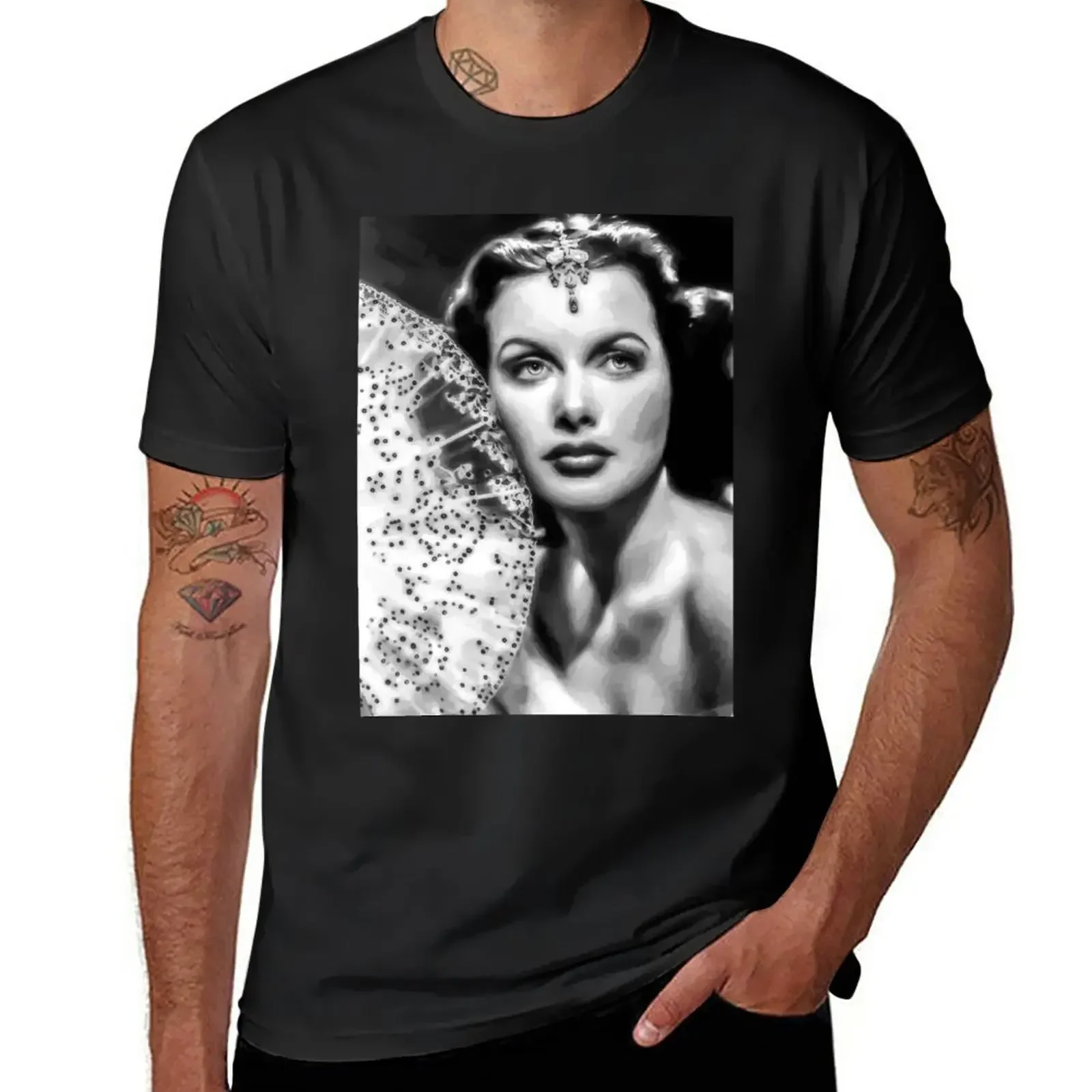 Vintage Hedy Lamarr Oil Painting T-Shirt Blouse vintage mens graphic t-shirts big and tall