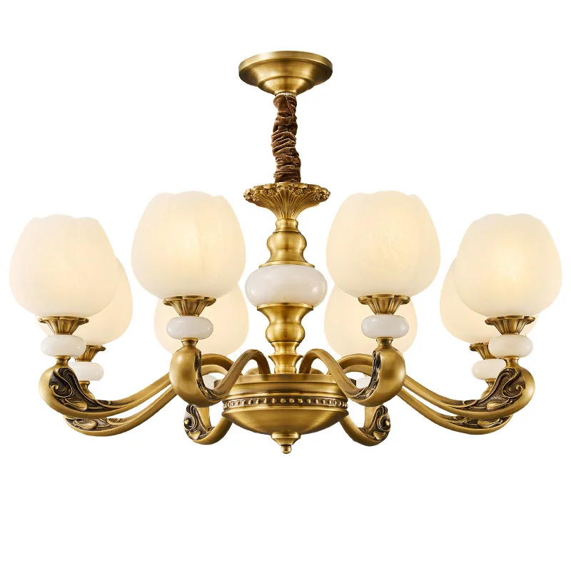 

European dining room bedroom marble lamp, luxurious atmosphere, simple jade