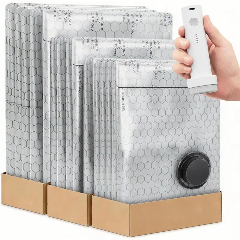 【plaisir】sacchetti-sottovuoto-per-viaggi-confezione-da-15-sacchetti-a-compressione-e-custodie-per-la-conservazione-con-pompa-ad-aria-ricaricabile-per-vestiti