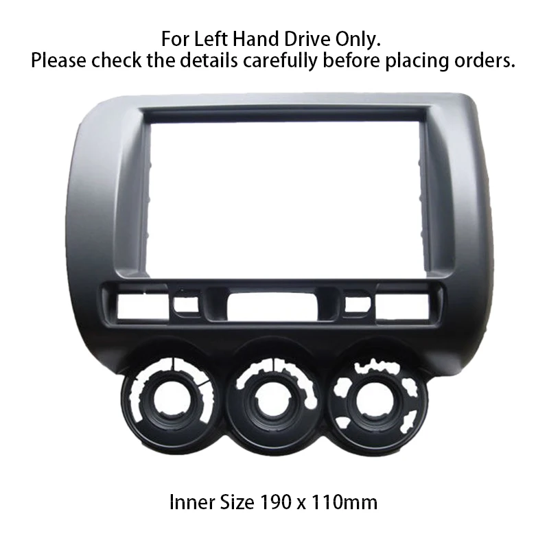 Fascia Facia de Radio 2 Din para Honda Jazz, Panel estéreo, Kit de tablero de Radio, Kit de montaje, Marco embellecedor, mano izquierda