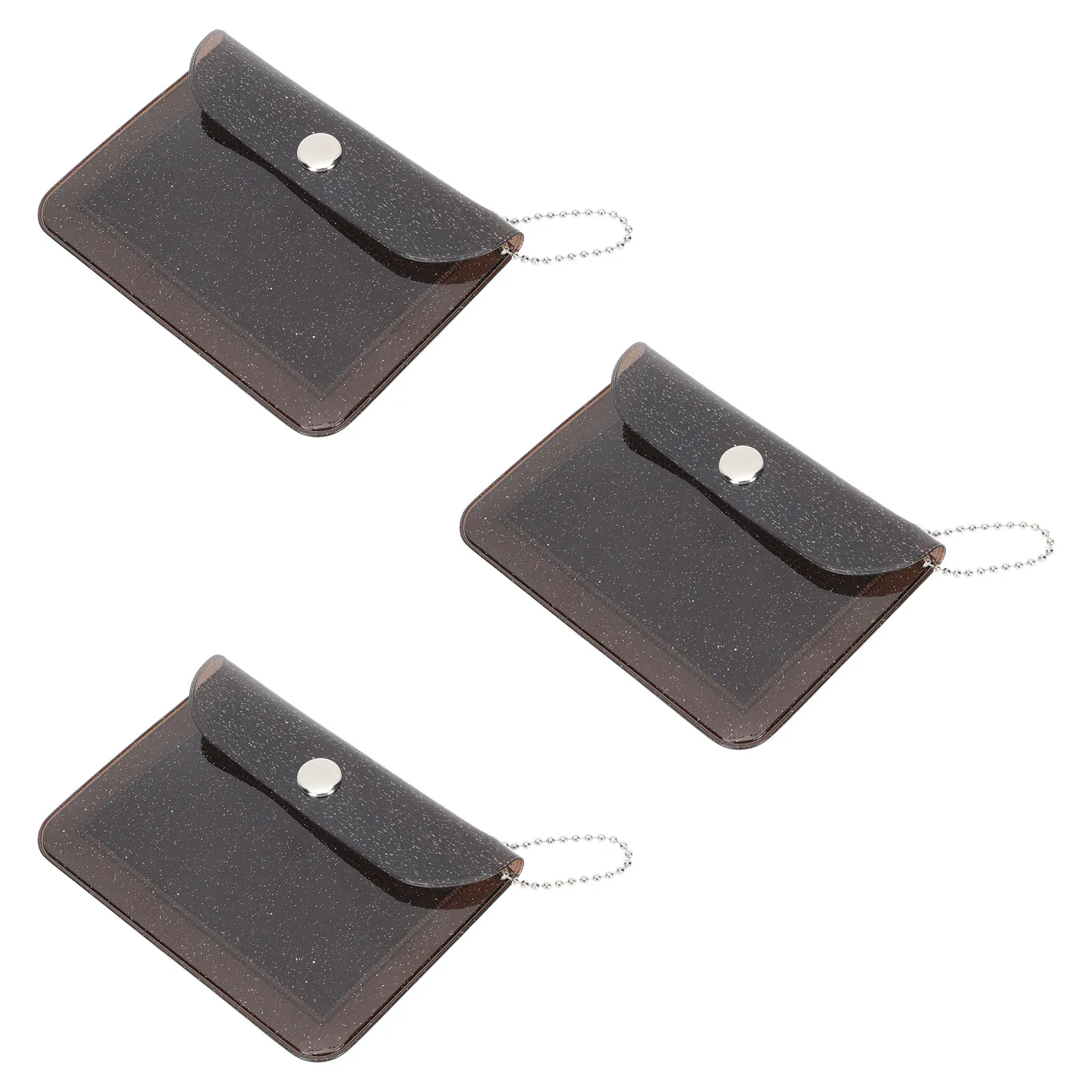 3Pcs High Quality PVC Clear Cards Storage Bag Fine Workmanship Dust Shock Scratch Resistant Mini Wallet for Credit Id Business