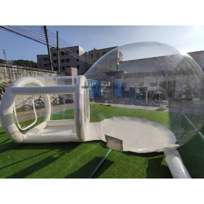 

Airtight custom inflatable bubble camping tent outdoor transparent single tunnel luxury family camping tent