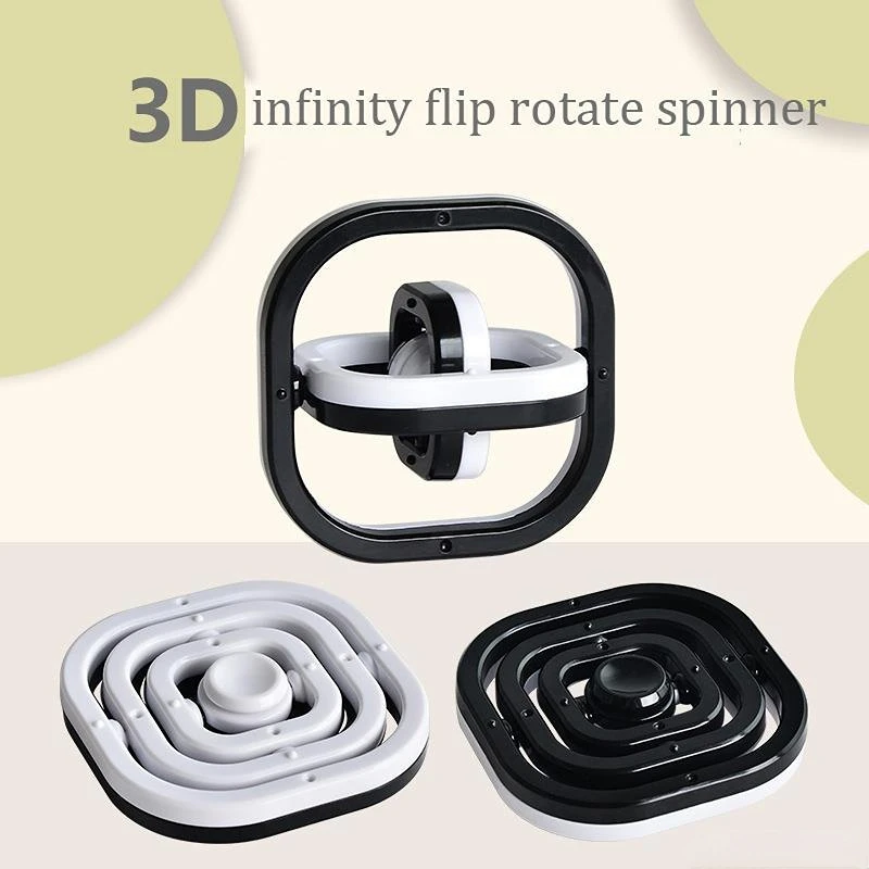 Giocattolo di agitazione giroscopico con punta delle dita in bianco e nero Alleviare lo stress Spinner Flip illimitato TDAH Giocattolo di rilevamento dell'ansia Regalo per bambini per adulti