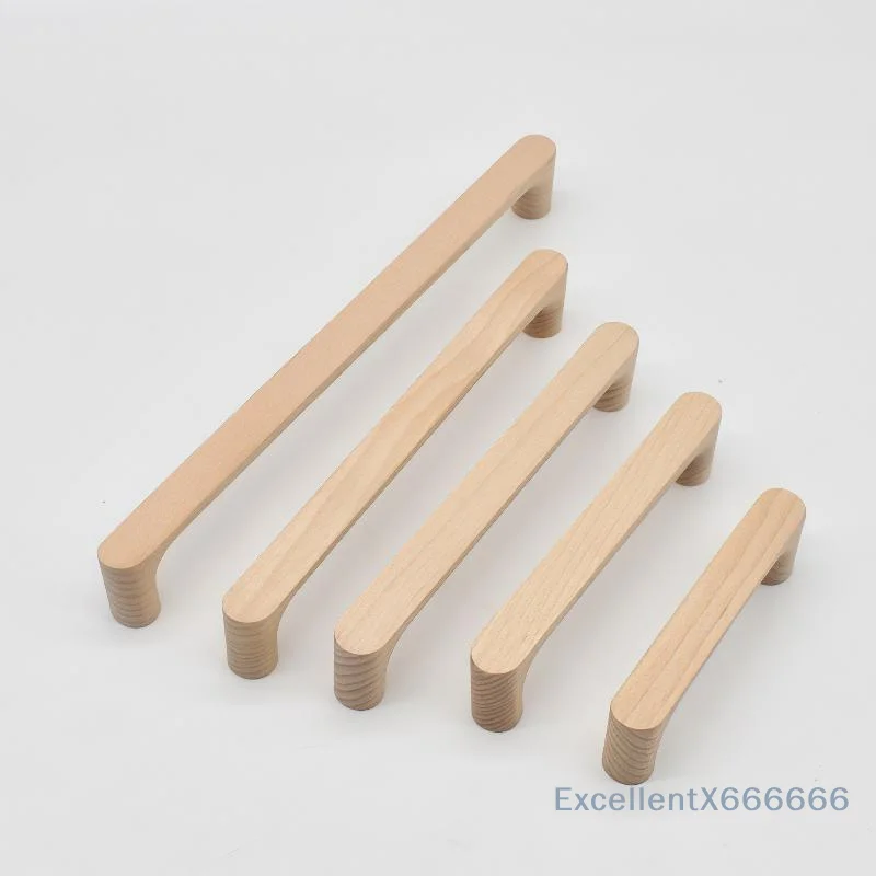 Nordic Textured Wood Cabinet Pulls Scratch-resistant Furniture Handles for Wardrobe Door Drawer Commercial Shop Decor
