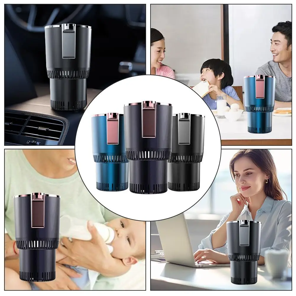 Car 2-In-1 Hot and Cold Cup Fast Cooling/Heating Smart Holder Refrigerator Mini Electric Ca Drinks M0N0 Interior Accessorie Z2A7