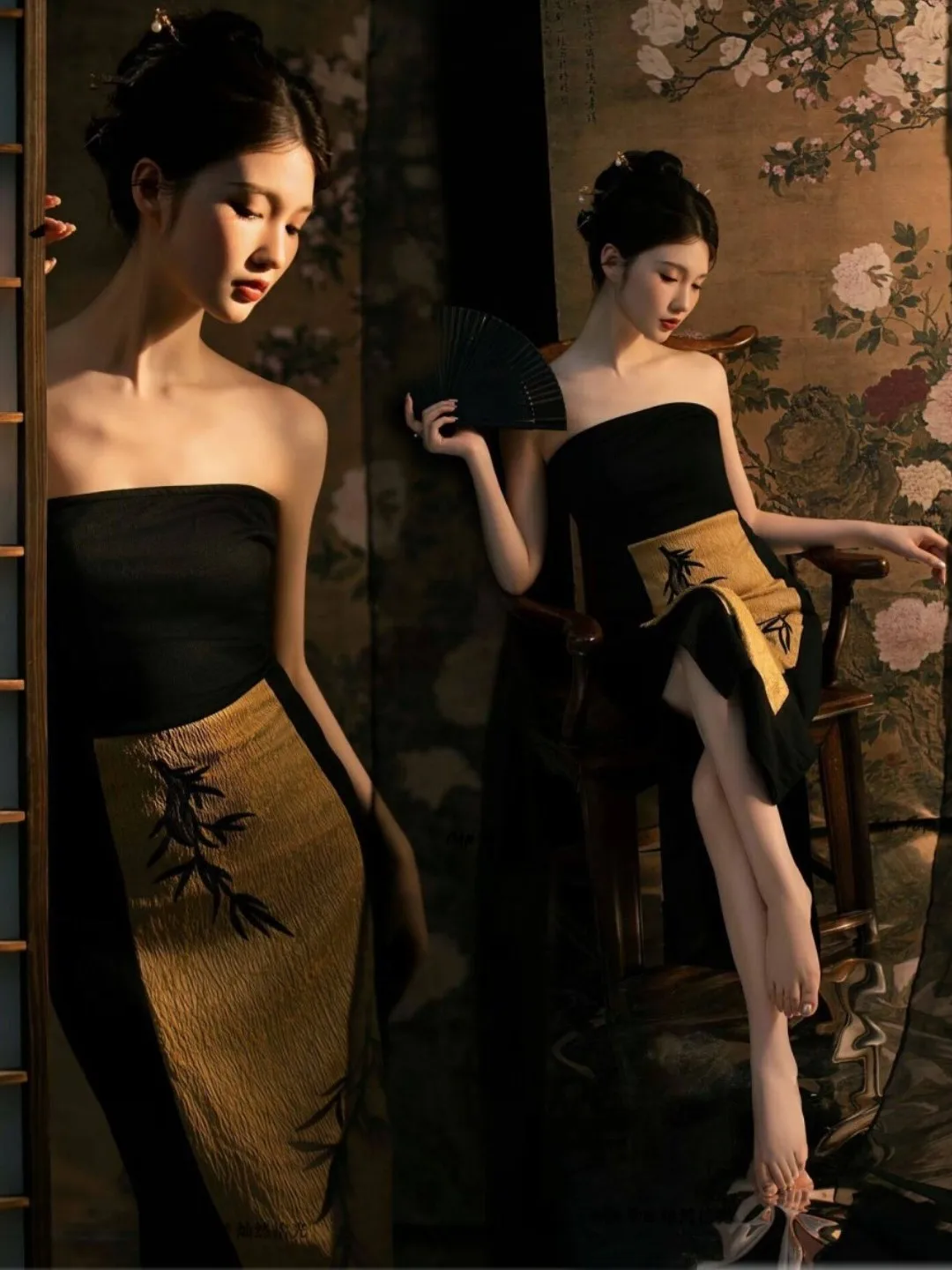 Photography Studio - Black Sari Art Photography Retro Paintings