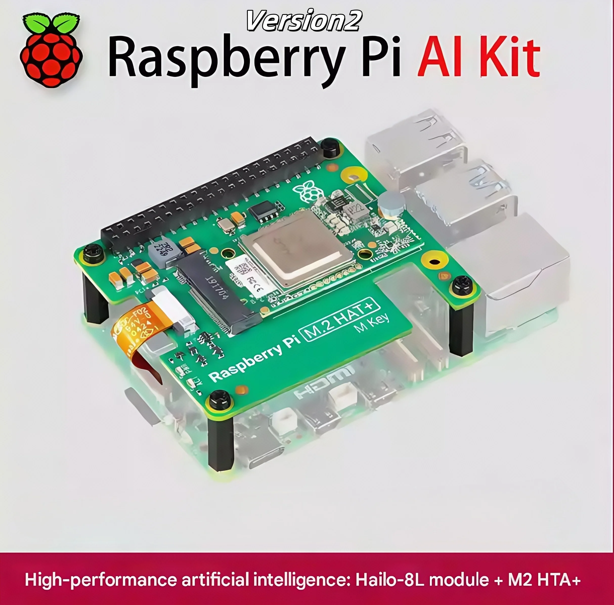 Raspberry Pi 5 AI Kit Artificial Intelligence Kit M.2 HAT+