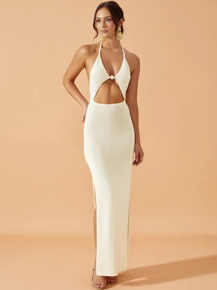 Vestido tipo pareo de punto de una pieza para mujer, traje de baño, batas laterales, novedad de verano 2021, traje de baño calado, vestido Sexy para cubrir Bikini