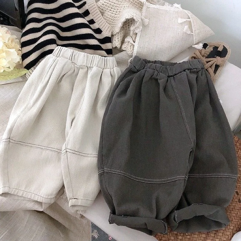 

2026 Seasonal Hot Selling Children's Loose and Versatile Elastic Waistband Harun Wide Leg Pants