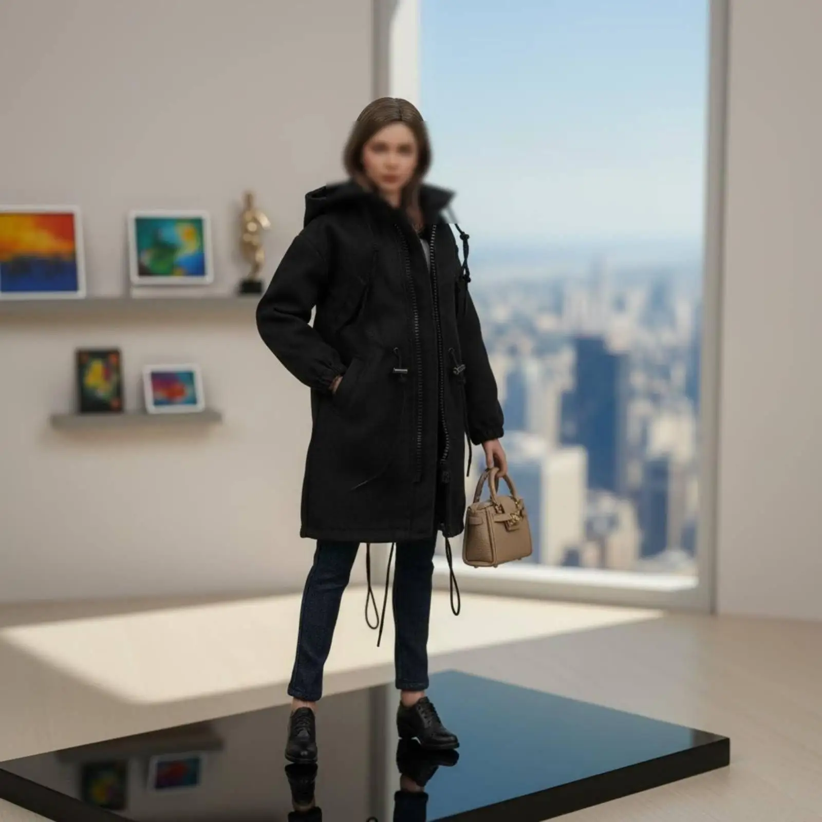 Casual Streetwear Women Windbreaker for 1 6 Dolls Hooded Drawstring Jacket Mini Coat for 12 Inch BJD Figure Display Piece
