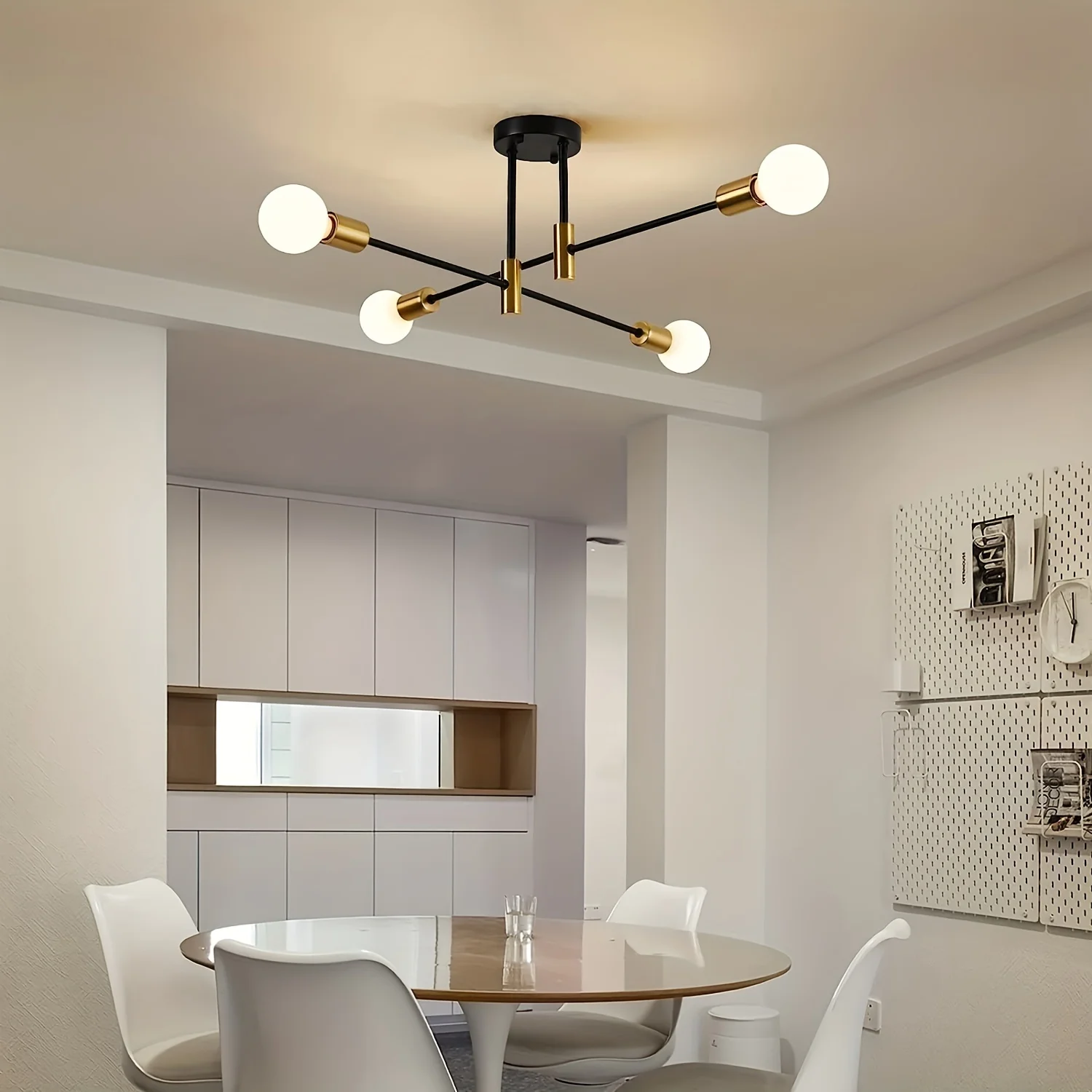 Ceiling Light,Without Bulb, Modern Industrial Pendant Light,for Living Room, Dining Room, Bedroom, Kitchen, Cafe, Black