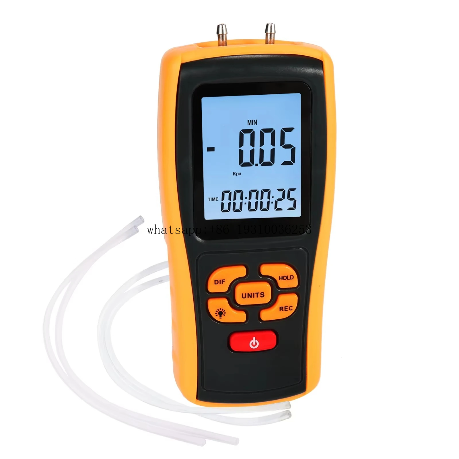 

Handheld Digital Differential Air Pressure Gauge Dual Port Pressure Tester 11 Units Data Hold Function Digital Manometer