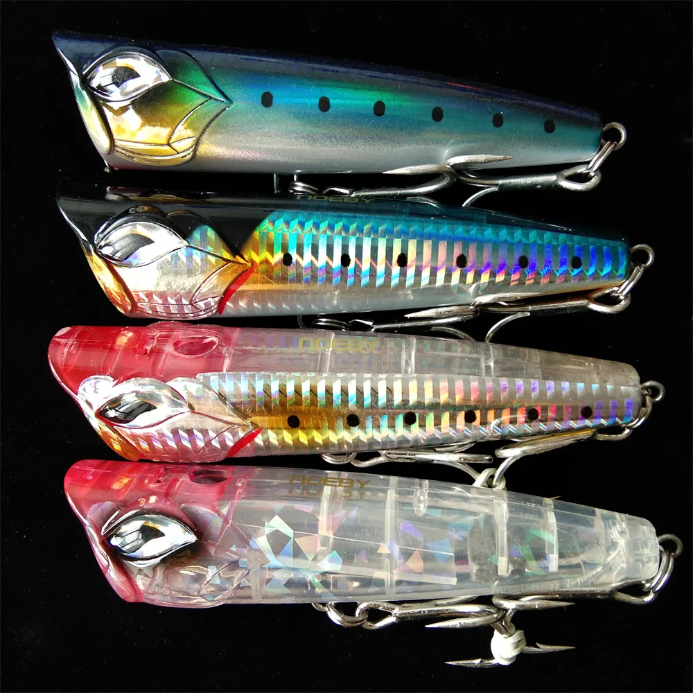 

Noeby 4pcs 12cm 41g Fishing Lure TopWater Floating Popper Bass Bait Big Mouse Fishing Tackle Baits