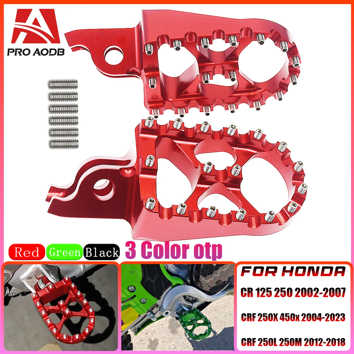 

Motorcycle CNC FootRest Footpegs Foot Pegs Pedals For HONDA CR 125 250 150R CR250R CRF 150R 250R 450R 250 450 X RX L M 2002-2023